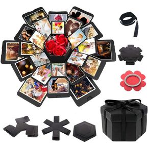 Explosion DIY Gift Box Set, Surprise Exploding Love Box for Couples,Sentimental Gift for Wedding,Birthday Party,Boyfriend,Girlfriend,Scrapbook Style Photo Album,Memory Box