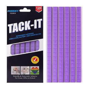 Feosky Adhesive Poster Sticky Tack Putty, Reusable and Removable Adhesive Putty, 120PCS, Mounting Putty for displaying Wall Paintings, Museum Art Photography, Picture, Crafts (Blue, Pack of 1)