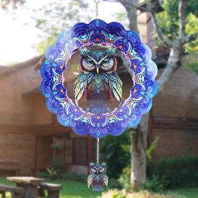 Wind Spinners 12 Inch Hanging Wind Spinner 3D Hummingbird Metal Wind Spinners for Home Garden Patio Yard Decor