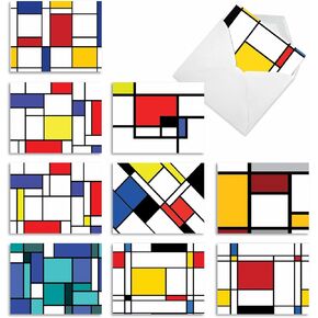 The Best Card Company - 10 Boxed Blank Note Cards Set with Envelopes (4 x 5.12 Inch), Tie Die Retro Fun Note Cards Assorted - To Dye For M6593OCB