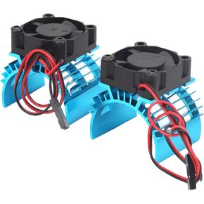 ASHATA RC Remote Control Car Engine Motor Heatsink 540 Brushed Motor Fan with Heatsink RC Accessory(Blue)