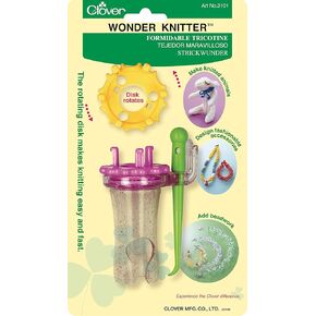 CLOVER 3101 Wonder Knitter Pink, 8.8" Height x 5" Length x 1.8" Width