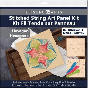 Wood Stitched String Art Kit with Royal Jester, Wooden Stitchery Kits for Craft Embroidery, Perfect for Intermediate Skill Level, Completed Size is 9.75" x 9.75"