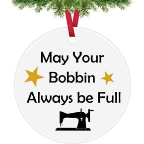 Christmas Ornaments for Sewing Lover Women Quilting Gift Seamstress Gift Funny Quilting Gifts for Quilters Seamstresses Inspirational Gifts for Designer Quilting Ceramic Ornament Gifts for Mom Grandma