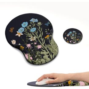 لوحة ماوس مريحة من Ospelelf مع مسند للمعصم، لوحة ماوس صغيرة للكمبيوتر، وسادة ماوس مريحة للألعاب مع دعم، إسفنج الذاكرة، قاعدة PU غير قابلة للانزلاق لمستلزمات المدرسة والمكتب، أسود ذهبي in Kuwait