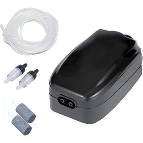 AQUANEAT Aquarium Air Pump, Fish Tank Air Pump, Hydroponic Oxygen Aerator with Airline Tubing, Air Stone, Air Bubbler, Check Valve