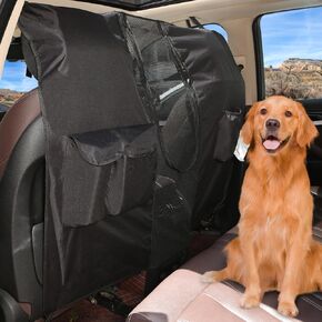 Dog Car Net Barrier for SUVs, Pet Barrier with Adjustable Rope and Storage Bag, Dog Fence Barrier for Car Front Seats, Car Divider for Driving Safely with Children & Pets