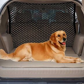 Car Dog Barrier Net, Hook Up Elastic Envelope Luggage Net (47.24" x 33.85") Dual Layer Safety Net for Pet Dog Vehicle Universal Mesh Barrier Guard Blocks Access to Car Front Seats Organiser Bag