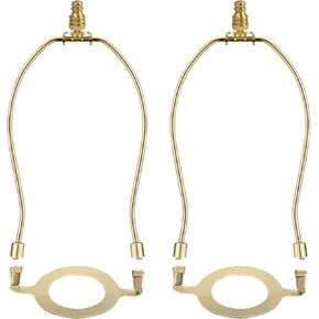 Lamp Shade Harps Holder Adjustable Kit - 8 9 10 Inch with E26 UNO Light Base Set Lampshades parts for Table and Floor Lamps finials Bracket Light Fitting - 2 Pack (Black, 8 Inch)