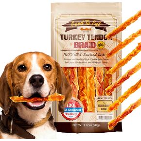 Gootoe Turkey Tendon Dog Treats – 100% USA-Sourced, Natural Snack, Premium Training Chews, Hypoallergenic, Reseal Value Bags, Size for Medium Dogs, Rope (Medium) 3 Unit/Pack