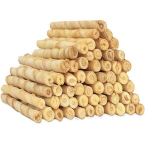 MON2SUN Dog Treats, 5 Inch Natural Flavor Rawhide Twist Sticks, 25.4oz in Saudi Arabia