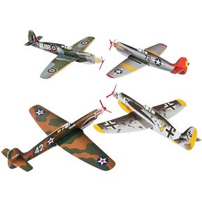 Fun Express Large World War 2 Fighter Plane Gliders - Set of 12 Axis and Allies - Toys