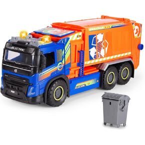 DICKIE TOYS: Giant Garbage Truck - Blue & Orange - 22" Volvo FMX Toy Vehicle, Light & Sound, Dumpster Bin, Moving Parts, Licensed, Kids Ages 3+