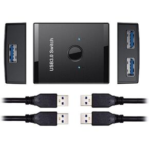 xiwai KVM USB 2.0 Switch Selector 4 Port PCs Sharing 4 Devices for Keyboard Mouse Scanner Printer