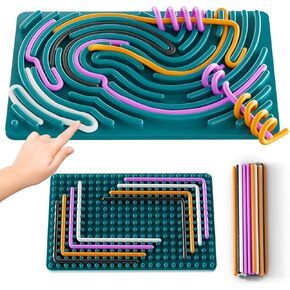 Sensory Activity Board, Silicone Fidget Toys, Duble Sided Design Kids Busy Board for Focus,Stress Relief, Anxiety, ADHD and Calm Down, No Mess Silicone Fidget Toys Gift for Kids 3+ & Adults