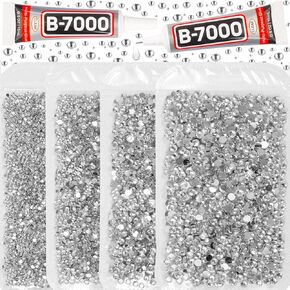 30200Pcs Black Rhinestones Flatback with b7000 Glue for Crafts Clothing Clothes Fabric Shoes Shirt Bows,Bedazzler Black Flat Back Rhinestones Bulk Shiny Crystals Gems Diamonds 2/3/4/5mm Bedazzling Kit