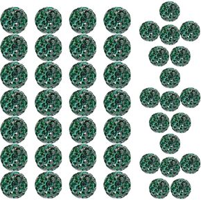 10mm Grade A Rhinestone Beads for Baseball Necklace-Round Disco Ball Beads Rhinestone Clay Beads for Earring Jewelry Making,Necklace Bracelet,DIY Craft Supplies(100 pcs Blue)