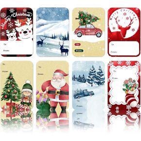 120pcs Christmas Gift Tags Stickers Self Adhesive - 2"x3" Christmas Name Tags for Gifts Festival - to from Gift Tag Stickers for Presents