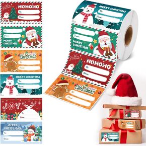 500 PCS Christmas Gift Tags, Christmas Name Tags Stickers, Self-Adhesive Christmas Tags for Gifts & Christmas Presents, Christmas Labels for Gifts Bags, Boxes, Wrapping Paper Christmas Decorations