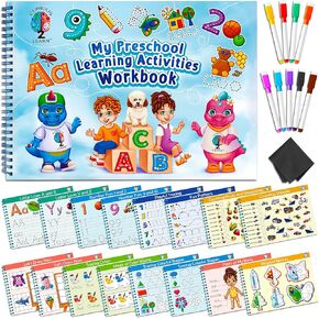 Curious 2 Learn Preschool Learning Activities -Tracing Books for Kids Ages 3-5 - Toddler Handwriting Practice - Letter Tracing for Kids Preschool Kindergarten Workbooks 3-4, 4-5 - Learning Toys