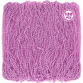 120 PCS Baby Gender Reveal Beads, 33'' Gender Reveal Necklace Decorations, Pink and Blue Round Bead Necklaces Bulk for Team Boy Team Girl, Creative Baby Gender Reveal Party Supplies Accessories