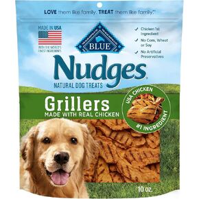 Blue Buffalo Nudges Grillers Natural Dog Treats, Made in the USA with Real Chicken, 16-oz Bag