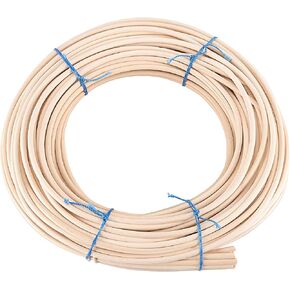 ZOENHOU 22 Yard 1/5 Inch Reed Spline, Durable Wicker Repair Kit, Natural Pliable Cane Webbing Material for Aromatherapy Stick Basket Weaving Winding Layering Modeling