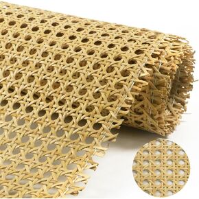 24" Width Natural Cane Webbing 5Feet, Rattan Webbing for Caning Project,Rattan roll,Square Rattan Cane Webbing roll for Furniture,Chair, Cabinet, Ceiling, Door, Sofa