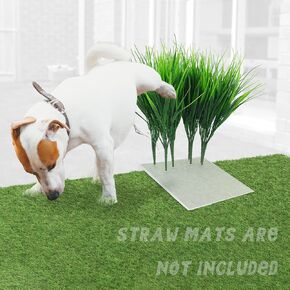 8Pcs Fake Grass Plants Pee Post for Dogs to Pee on, Guiding Male Dogs to Urine and Preventing Urine from Splashing Everywhere,Easy to Install and Clean(Persian Grass)