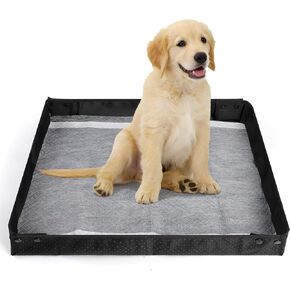 Leekalos Portable Dog Pee Pads Holder for Travel, Puppy Pad Holder Foldable Liner Base, Dogs Litter Box Waterproof, Indoor Dog Potty,Easy Clean Medium(26"x23"x2")