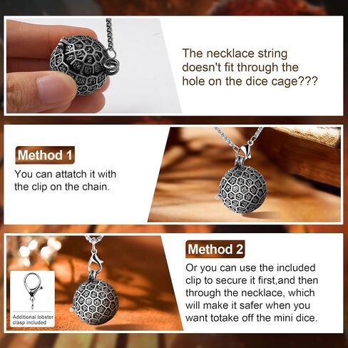 Kabinka Mini DND Dice Set, D100 Hollow Metal Dice Necklace, 7PCS Tiny D&D Dice with Keychain for Dungeons and Dragons, RPG, Portable Dice Case(Ancient Red Copper) in Saudi Arabia