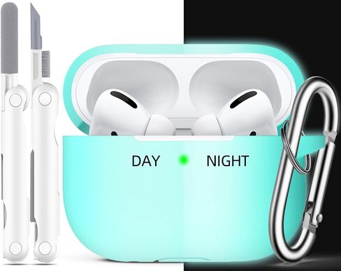 R-fun Compatible with AirPods Pro Case with Keychain,Full Protective Silicone Skin Accessories for Women Men Girl Compatible with Apple 2019 Latest AirPods Pro Case,Front LED Visible,Black in Saudi Arabia