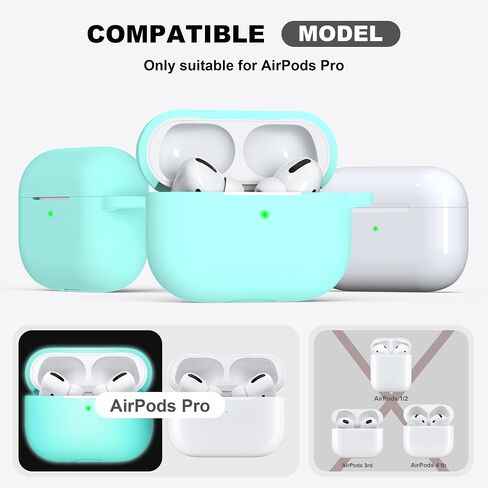 R-fun Compatible with AirPods Pro Case with Keychain,Full Protective Silicone Skin Accessories for Women Men Girl Compatible with Apple 2019 Latest AirPods Pro Case,Front LED Visible,Black in Saudi Arabia