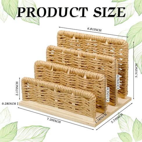 Qunclay Woven Desk Mail Organizer Upright File Holders Vertical Mail Sorter Small Desk File Organizer Letter Paper Organizer Storage Office Desk Accessories Folder File Sorters(Delicate Style) in Saudi Arabia
