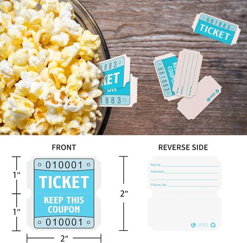 L LIKED Multicolor Raffle Tickets-4000 Tickets (2 Double Rolls of 2000 Tickets Roll), Consecutively Numbered 50/50 Raffle Tickets Rolls for Carnival Party, Concert, Carnivals & Other Even-Red,White in Kuwait