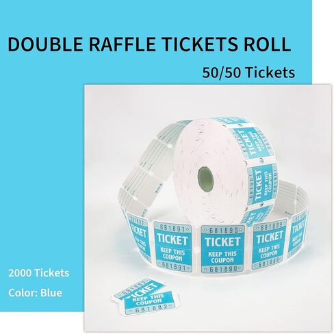 L LIKED Multicolor Raffle Tickets-4000 Tickets (2 Double Rolls of 2000 Tickets Roll), Consecutively Numbered 50/50 Raffle Tickets Rolls for Carnival Party, Concert, Carnivals & Other Even-Red,White in Kuwait