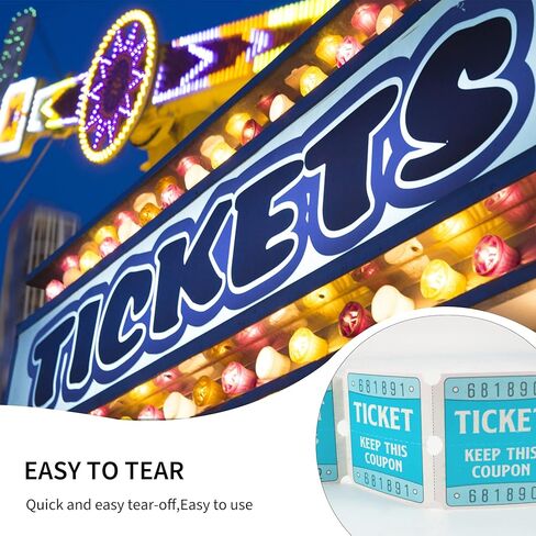 L LIKED Multicolor Raffle Tickets-4000 Tickets (2 Double Rolls of 2000 Tickets Roll), Consecutively Numbered 50/50 Raffle Tickets Rolls for Carnival Party, Concert, Carnivals & Other Even-Red,White in Kuwait