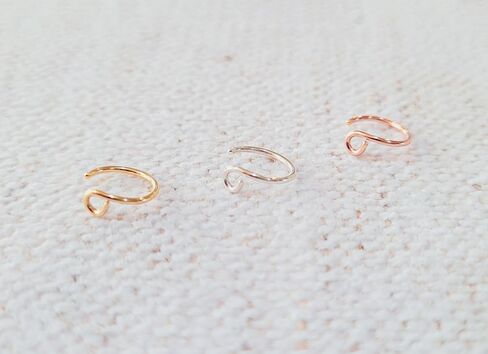 Tiny Fake Clip-on Nose Ring for Non-pierced Nose, perfect for small-average size nose | Comfy, Lightweight Faux Nose Piercing in 14K Gold Filled, 7 mm. in Kuwait