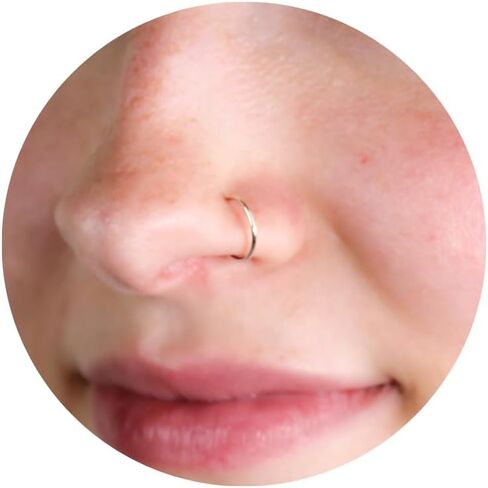 Tiny Fake Clip-on Nose Ring for Non-pierced Nose, perfect for small-average size nose | Comfy, Lightweight Faux Nose Piercing in 14K Gold Filled, 7 mm. in Kuwait