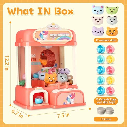 آلة مخلب يونيكورن للأطفال مع جوائز صغيرة | ألعاب آلة الحلوى للأعمار من 8 إلى 13 عامًا للفتيات والكبار | هدايا عيد ميلاد لأعمار 6 7 9 10 12 عامًا in Kuwait