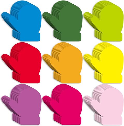 Geyee 108 Pcs Mitten Paper Cutouts Classroom Bulletin Board Decorations Winter Mitten Cutouts Accents Assorted Color Mitten Cutouts Paper Die Cuts DIY Crafts for Kids Classroom Party Supplies in Saudi Arabia