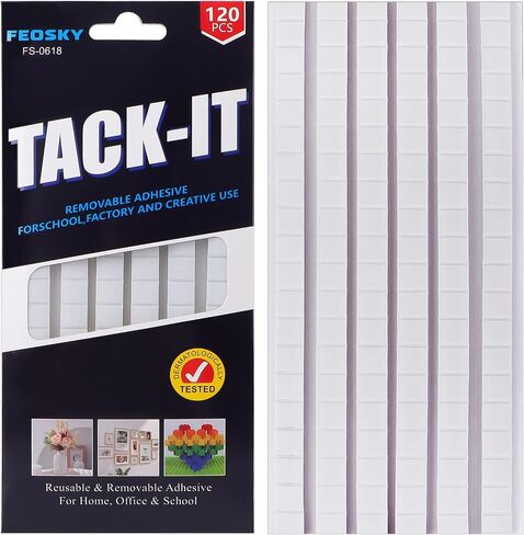 Feosky Adhesive Poster Sticky Tack Putty, Reusable and Removable Adhesive Putty, 120PCS, Mounting Putty for displaying Wall Paintings, Museum Art Photography, Picture, Crafts (Blue, Pack of 1) in Kuwait