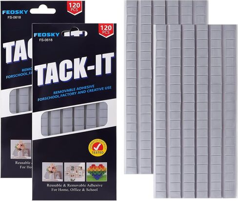 Feosky Adhesive Poster Sticky Tack Putty, Reusable and Removable Adhesive Putty, 120PCS, Mounting Putty for displaying Wall Paintings, Museum Art Photography, Picture, Crafts (Blue, Pack of 1) in Kuwait