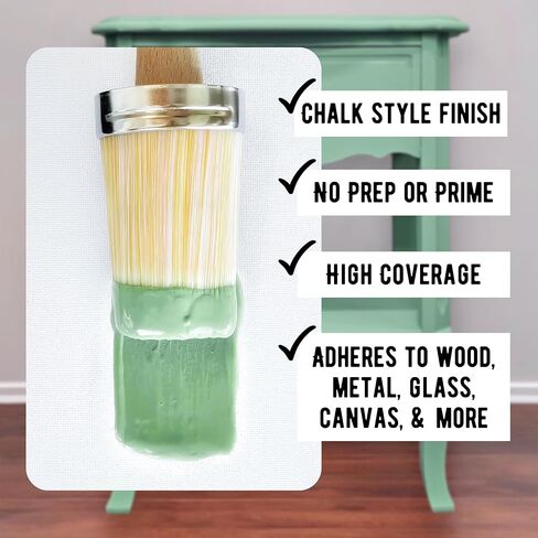 Premium Chalk and Clay Paint for Furniture, Interior Paint for Home Décor, Paint for Wood DIY Projects, Matte Light Sage Green Chalk Style Paint for Artists and Crafters -16oz in Saudi Arabia