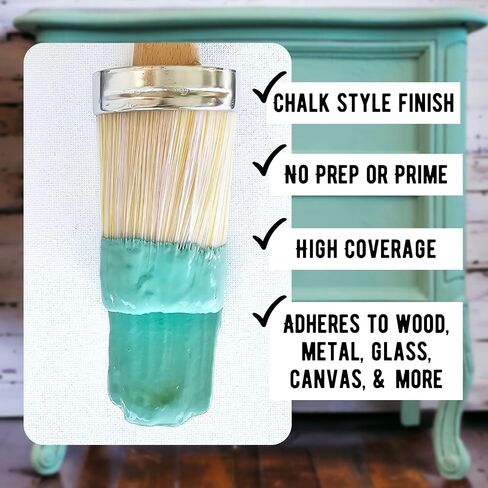 Premium Chalk and Clay Paint for Furniture, Interior Paint for Home Décor, Paint for Wood DIY Projects, Matte Light Sage Green Chalk Style Paint for Artists and Crafters -16oz in Saudi Arabia