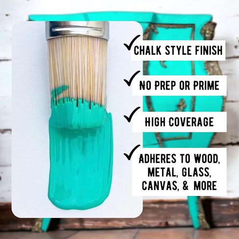 Premium Chalk and Clay Paint for Furniture, Interior Paint for Home Décor, Paint for Wood DIY Projects, Matte Light Sage Green Chalk Style Paint for Artists and Crafters -16oz in Saudi Arabia