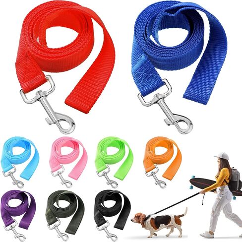 Sanwuta 9 Pack Nylon Dog Training Leash Bulk 6 ft Dog Leash for Small and Medium Puppy Traction Rope for Training, Play, Camping, or Backyard(Colorful) in Saudi Arabia