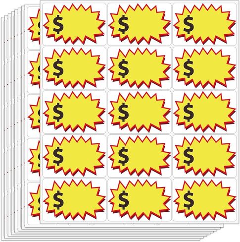 300 Pcs Garage Sale Stickers, Removable Adhesive, Yellow, 2x3 Inch, Price Stickers in Saudi Arabia