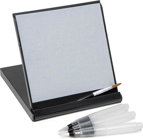 لوحة Mini Zen Satori - مجموعة فنية للرسم المائي للتأمل واليقظة والاسترخاء - تتضمن لوحة بحجم السفر، 3 فرش مياه - مثالية للخط والرسم - رائعة للفنانين in Kuwait