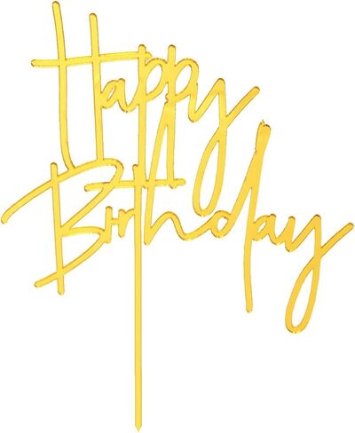 DIY Happy birthday Cake Topper Black Acrylic in Saudi Arabia
